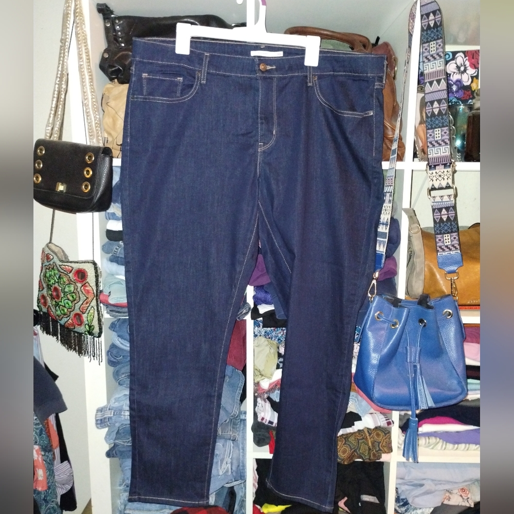 Women's Dark Blue Jeans Skinny Plus Size 24W
